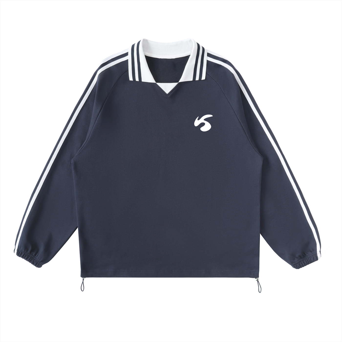 DSD - Contrast Striped Lapel Collar Sweatshirt