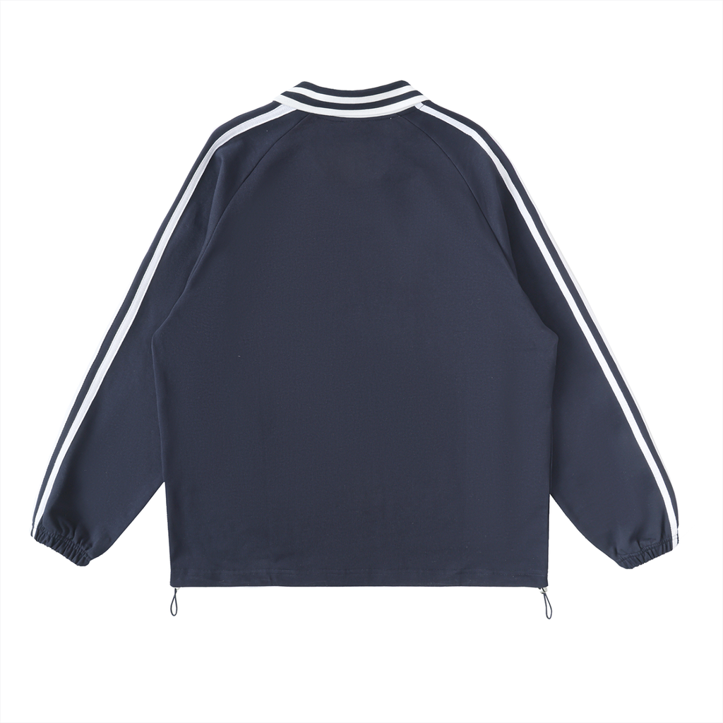 DSD - Contrast Striped Lapel Collar Sweatshirt