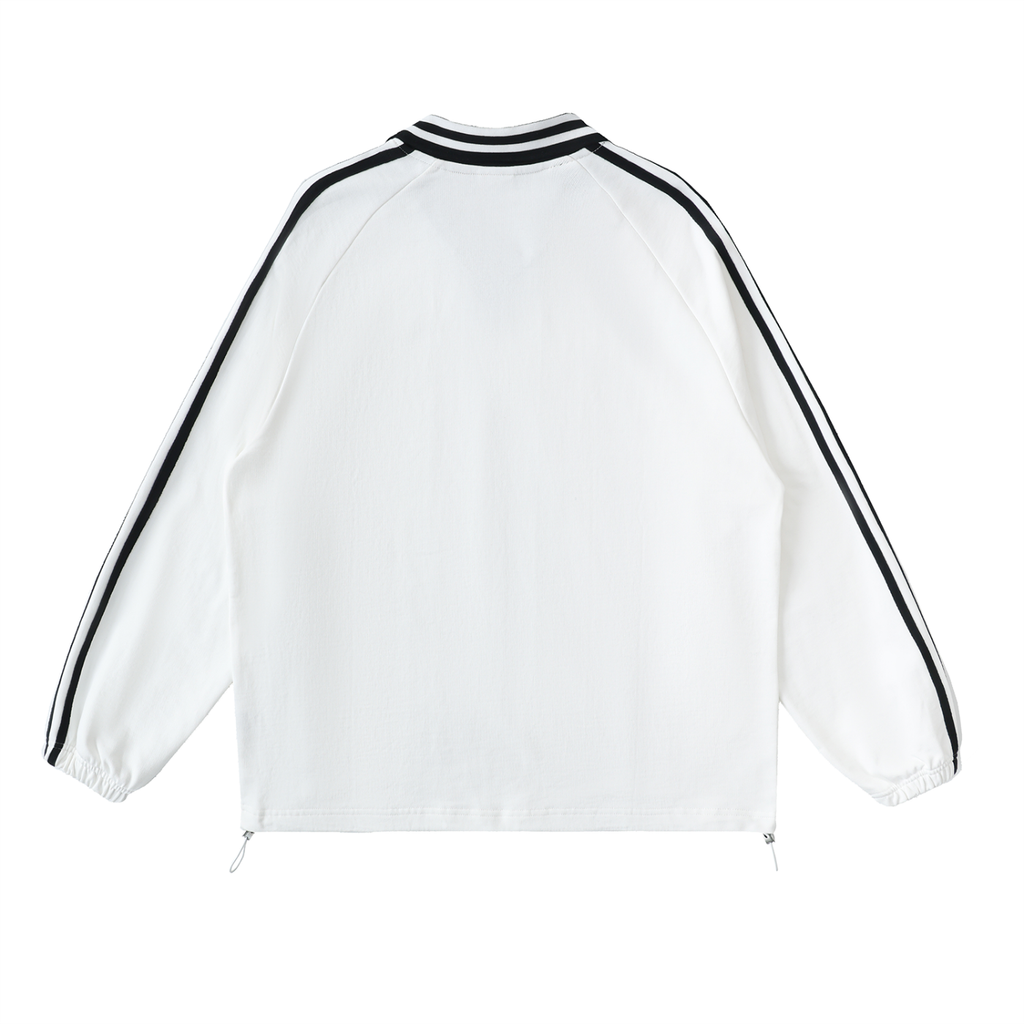 DSD - Contrast Striped Lapel Collar Sweatshirt
