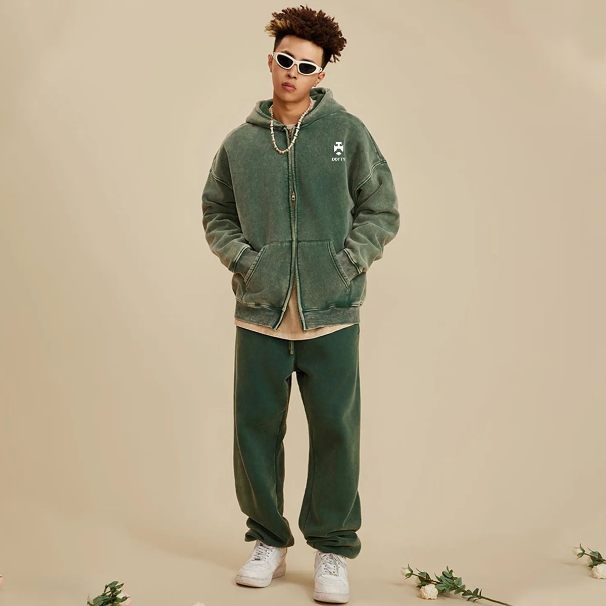 DOTTY - Streetwear Fleece Hoodie Jacket - 360 GMS