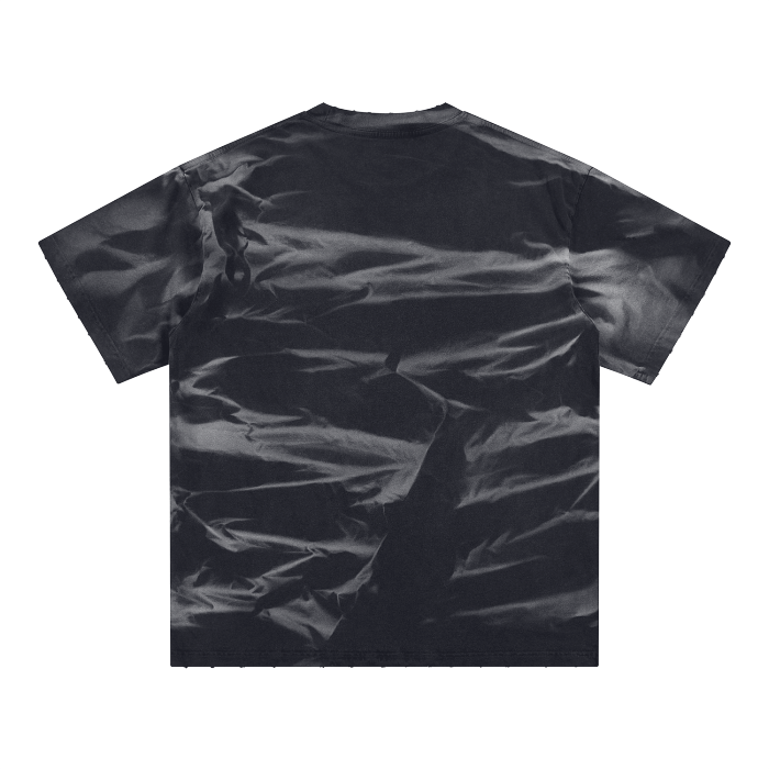 DOTTY- Irregular Stripe Frayed T-Shirt - 250 GSM